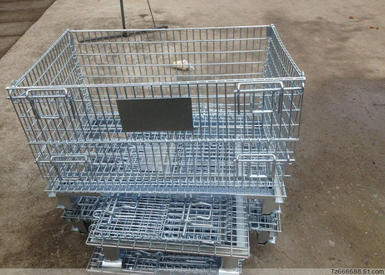 Foldable Powder Coated Wire Mesh Container 4 Door H840mm