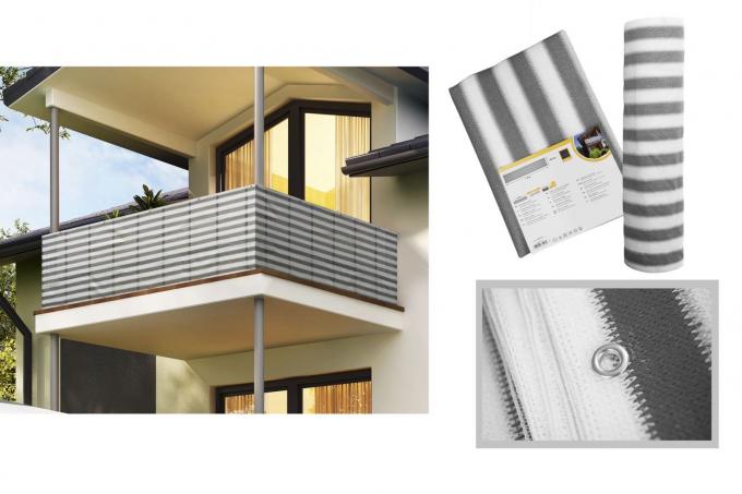 ব্যালকনি Hdpe শেড নেট 0.9x5m UV পাল ফিনিশিং 4